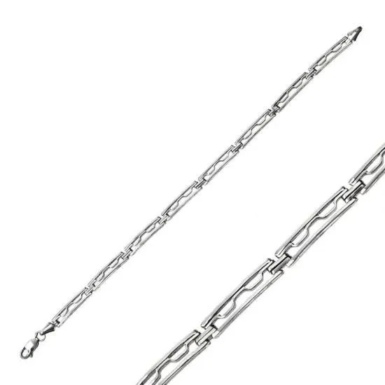 Gümüş Oksitli Erkek Bileklik – Bilekte Işıltı | 925 Ayar | 0,5 cm 21 cm 10,5 gr