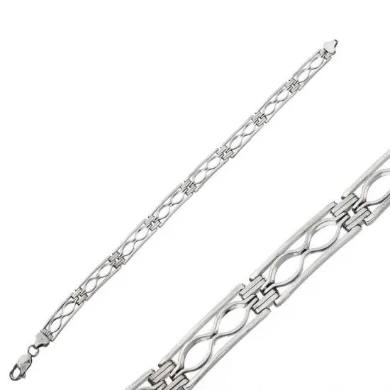 Gümüş Oksitli Erkek Bileklik – Bilekte Işıltı | 925 Ayar | 0,7 cm 21 cm 15,2 gr