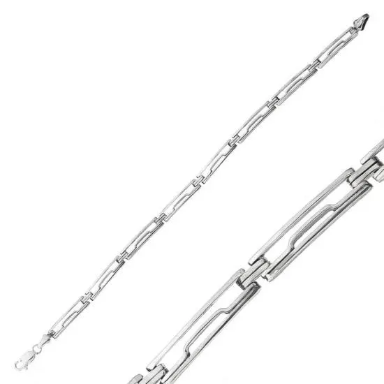 Gümüş Oksitli Erkek Bileklik – Bilekte Işıltı | 925 Ayar | 0,7 cm 21 cm 10,5 gr