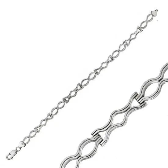 Gümüş Oksitli Erkek Bileklik – Bilekte Işıltı | 925 Ayar | 0,7 cm 20 cm 11,5 gr