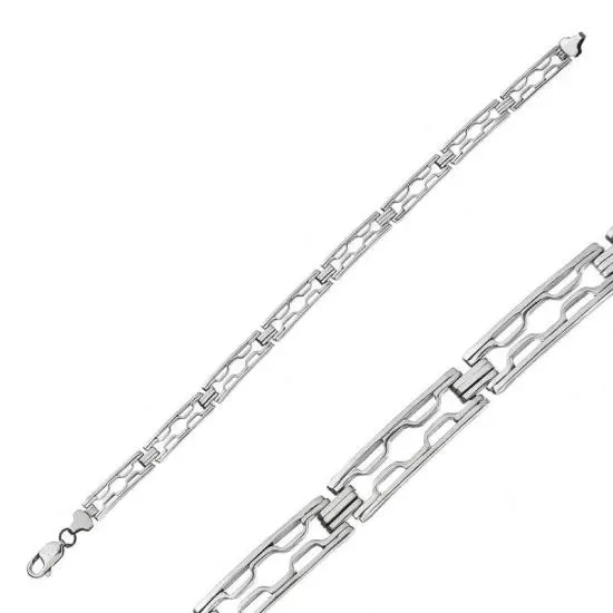 Gümüş Oksitli Erkek Bileklik – Bilekte Işıltı | 925 Ayar | 0,7 cm 21 cm 14 gr