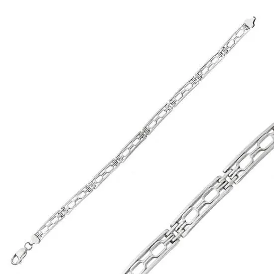 Gümüş Oksitli Erkek Bileklik – Bilekte Işıltı | 925 Ayar | 0,6 cm 21 cm 13,5 gr