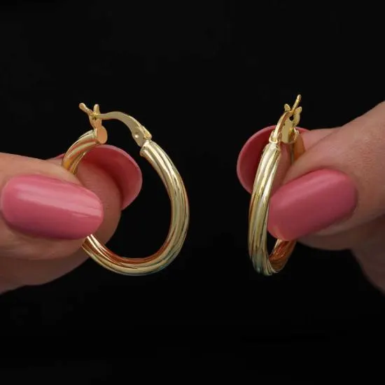 Gümüş Gold 3 mm Burgu Şarnel Küpe