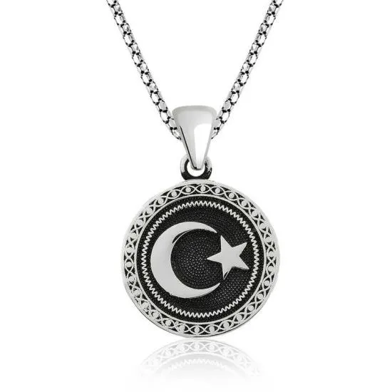 Gümüş Ay Yıldız Kolye – Vatan Sevgisi | 925 Ayar