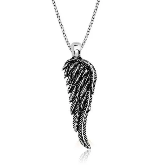 Gümüş Kanat Kolye – Koruyan Melek | 925 Ayar | 1,6 cm 5,4 cm 13 gr 55 cm