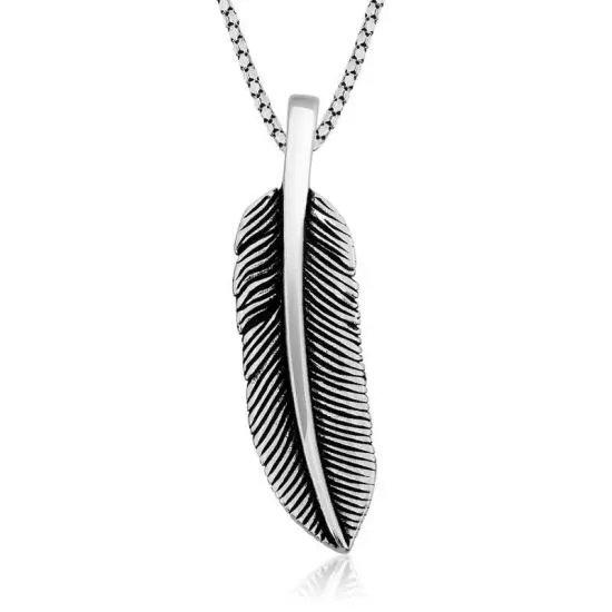 Gümüş Kuş Tüyü Kolye – Özgürlüğün Simgesi | 925 Ayar | 1,1 cm 4,4 cm 12 gr