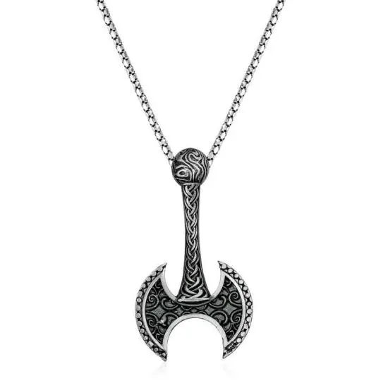 Gümüş Balta Kolye – Günlük Şıklık | 925 Ayar | 2,2 cm 4 cm 10,6 gr 55 cm