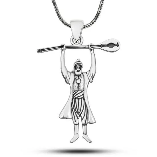 Gümüş Pir Sultan Abdal Erkek Kolye – Saray Zarafeti | 925 Ayar