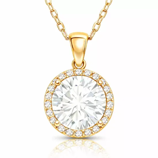 Gümüş Gold Yuvarlak Montür Kadın Kolye