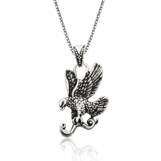 Gümüş Kartal Erkek Kolye – Gücün Simgesi | 925 Ayar | 2 cm 3,5 cm 10 gr