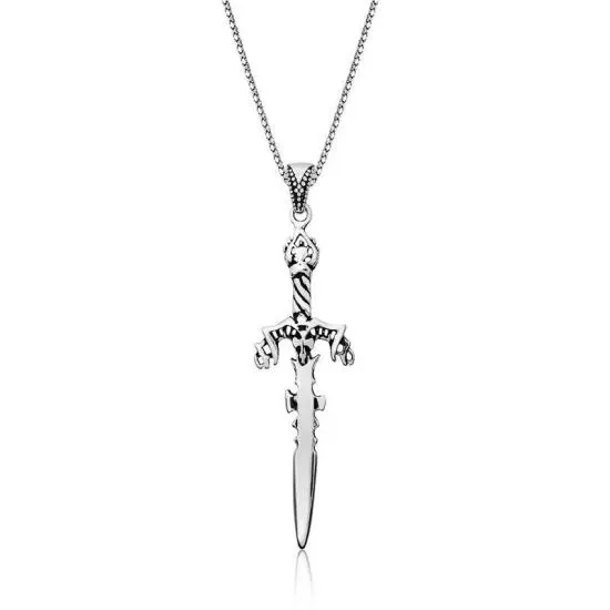 Gümüş Kılıç Erkek Kolye – Yiğitliğin Simgesi | 925 Ayar | 1,8 cm 6 cm 12,5 gr 55 cm