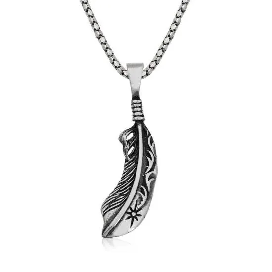 Gümüş Kuş Tüyü Kolye – Özgürlüğün Simgesi | 925 Ayar | 1 cm 4,5 cm 10 gr