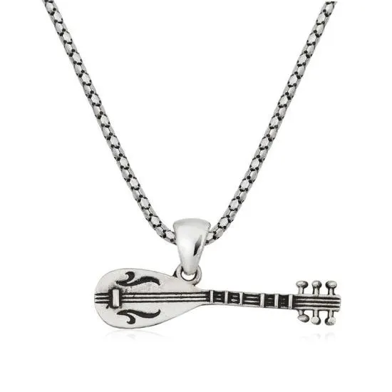 Gümüş Saz Erkek Kolye – Günlük Şıklık | 925 Ayar | 3,5 cm 0,8 cm 9 gr