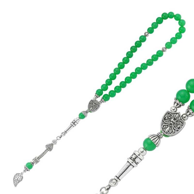 Doğaltaş Metal Püsküllü Aventurin Taşlı Tesbih – Koleksiyonluk
