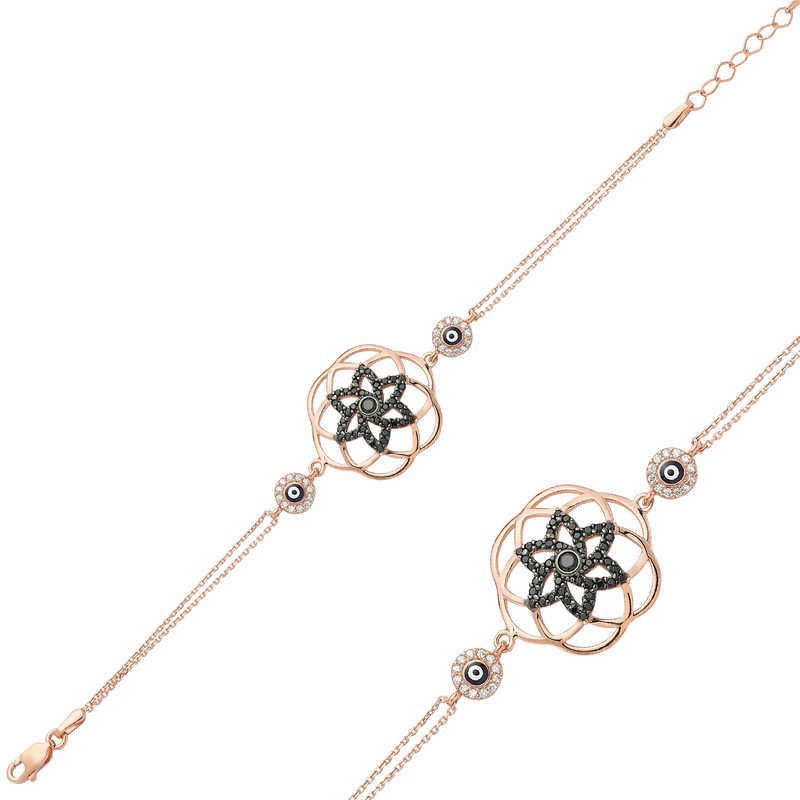 Gümüş Rose Yaşam Çiçeği Bayan Bileklik – Uyumun Simgesi | 925 Ayar | 5 gr