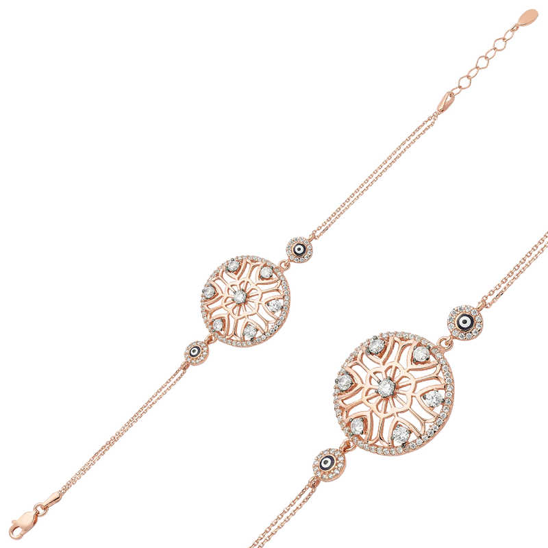 Gümüş Rose Yaşam Çiçeği Bayan Bileklik – Uyumun Simgesi | 925 Ayar | 6,6 gr