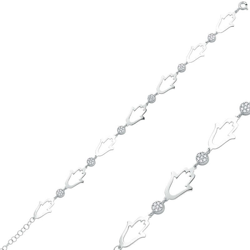 Gümüş Fatma Ana Eli Bayan Bileklik – Koruyan El | 925 Ayar | 3,5 gr
