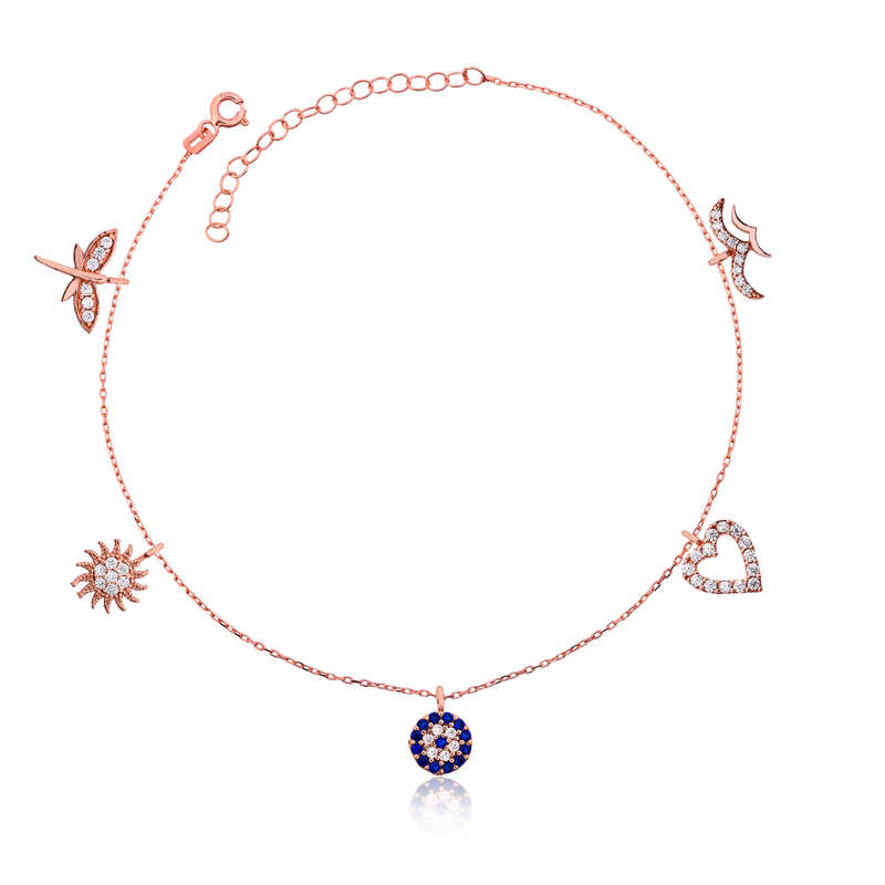 Gümüş Rose Şans Halhal – Yaz Işıltısı | 925 Ayar