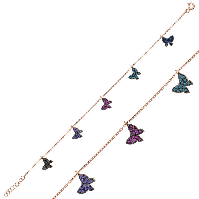 Gümüş Rose Kelebek Bayan Bileklik – Değişimin Simgesi | Model BR0460626