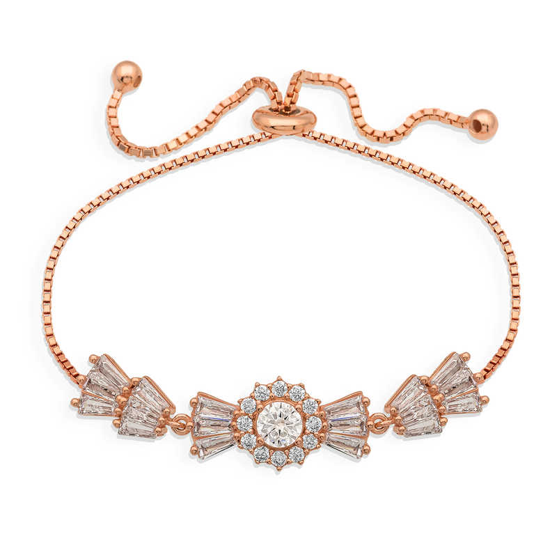 Gümüş Rose Baget Taşlı Asansör Bileklik – Her Bileğe Uyar | 925 Ayar | 10 gr