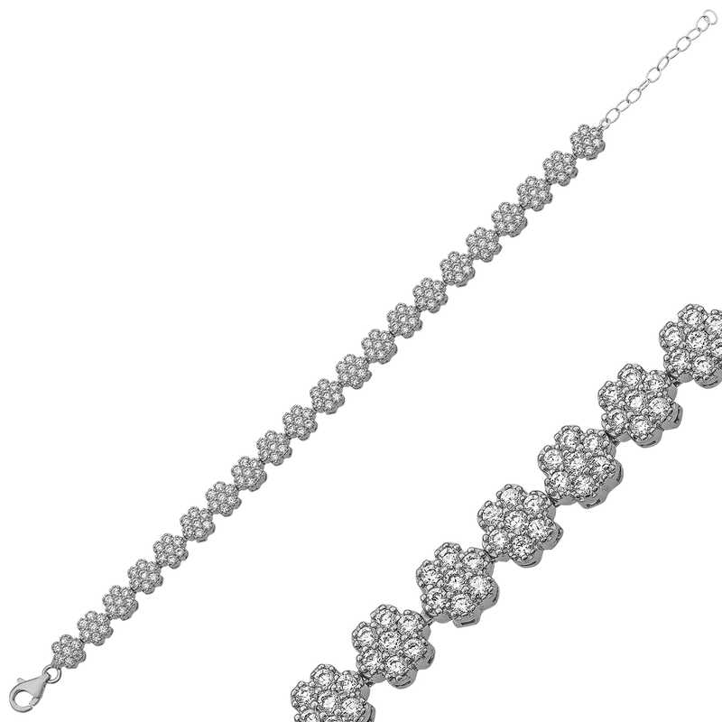 Gümüş Çiçek Bayan Bileklik – Solmayan Bahar | 925 Ayar | 0,5 cm 20,5 cm 9,15 gr