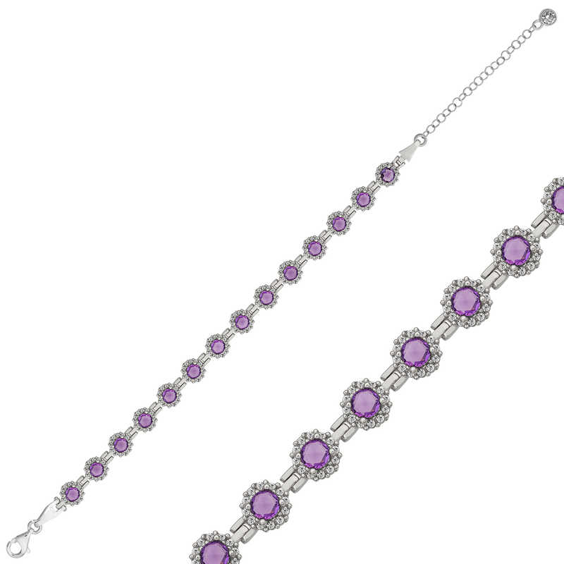 Gümüş Yuvarlak Su Yolu Bayan Bileklik – Kesintisiz Işıltı | 925 Ayar | 0,6 cm 22 cm 12 gr