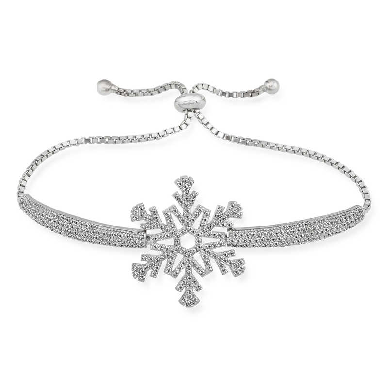 Gümüş Kar Tanesi Bayan Bileklik – Eşi Benzeri Yok | 925 Ayar | 2,3 cm 2,3 cm 9,5 gr