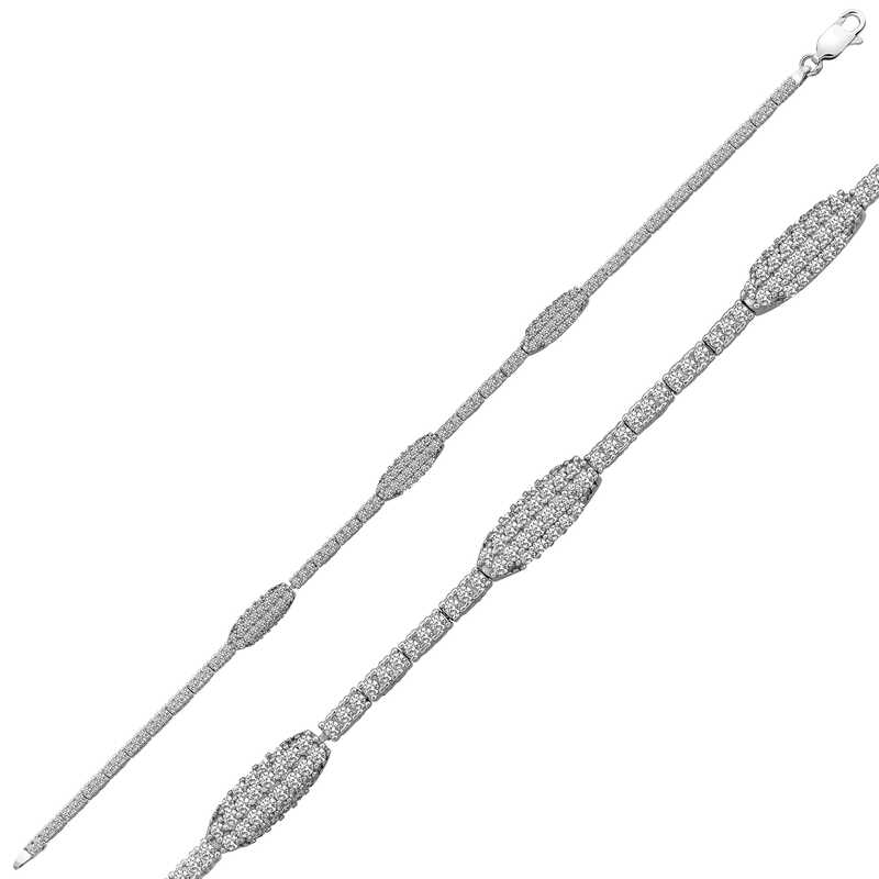 Gümüş Su Yolu Bayan Bileklik – Kesintisiz Işıltı | 925 Ayar | 0,4 mm 19,5 cm 6,05 gr