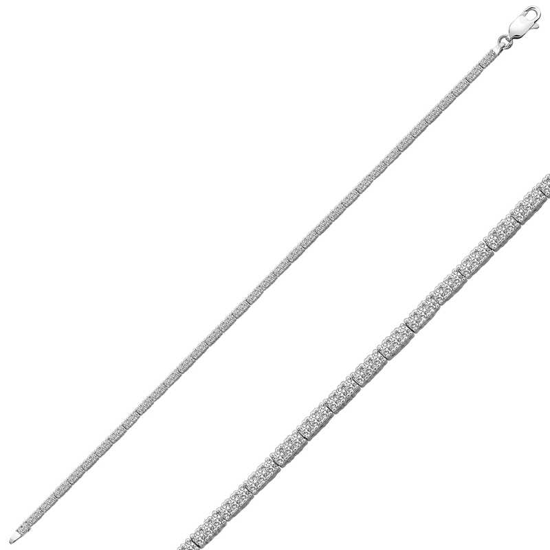 Gümüş İnce Su Yolu Bayan Bileklik – Kesintisiz Işıltı | 925 Ayar