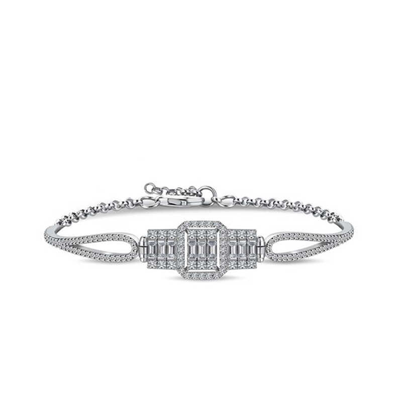 Gümüş Baget Bayan Bileklik – Bilekte Işıltı | 925 Ayar | 1,1 cm 18,5 cm 5,8 gr