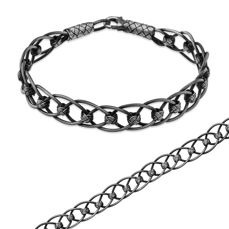 Gümüş Toplu El Sarması Kazaziye Unisex Bileklik – Trabzon El Sanatı | 925 Ayar