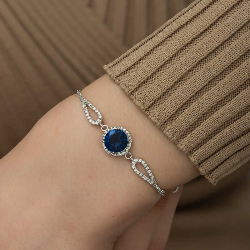 Gümüş Safir Bileklik – Bilekte Işıltı | 925 Ayar