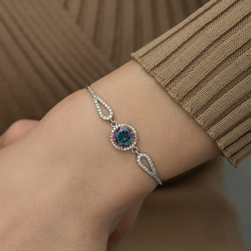Gümüş Mistik Topaz Bileklik – Bilekte Işıltı | 925 Ayar