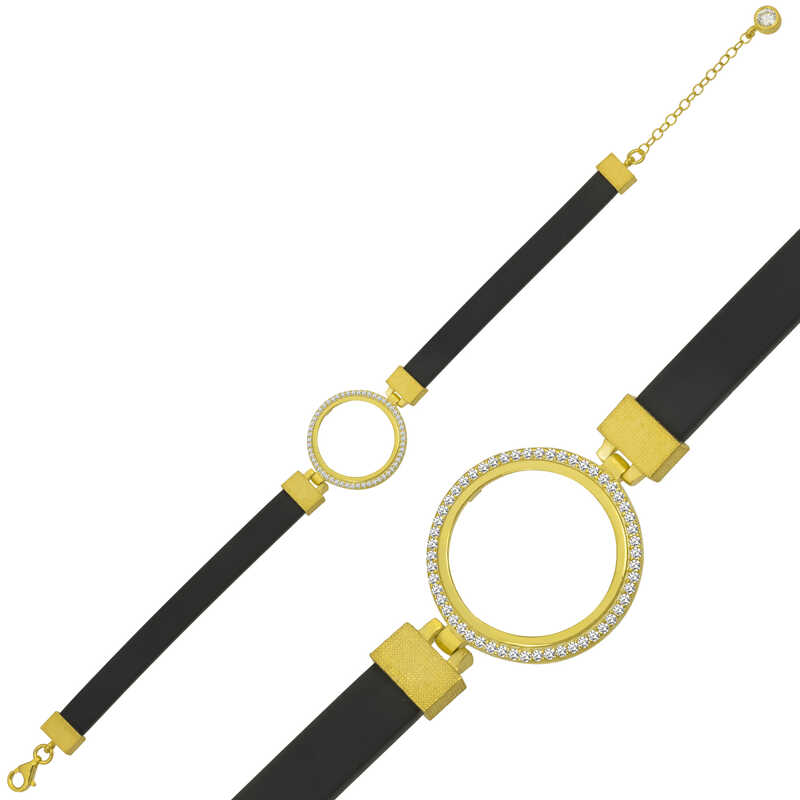 Gümüş Çeyrek Takılabilen Altın Kaplama Kadın Bileklik – Bilekte Işıltı | 925 Ayar | 2,2 cm 2,3 cm 24 cm 9,6 gr