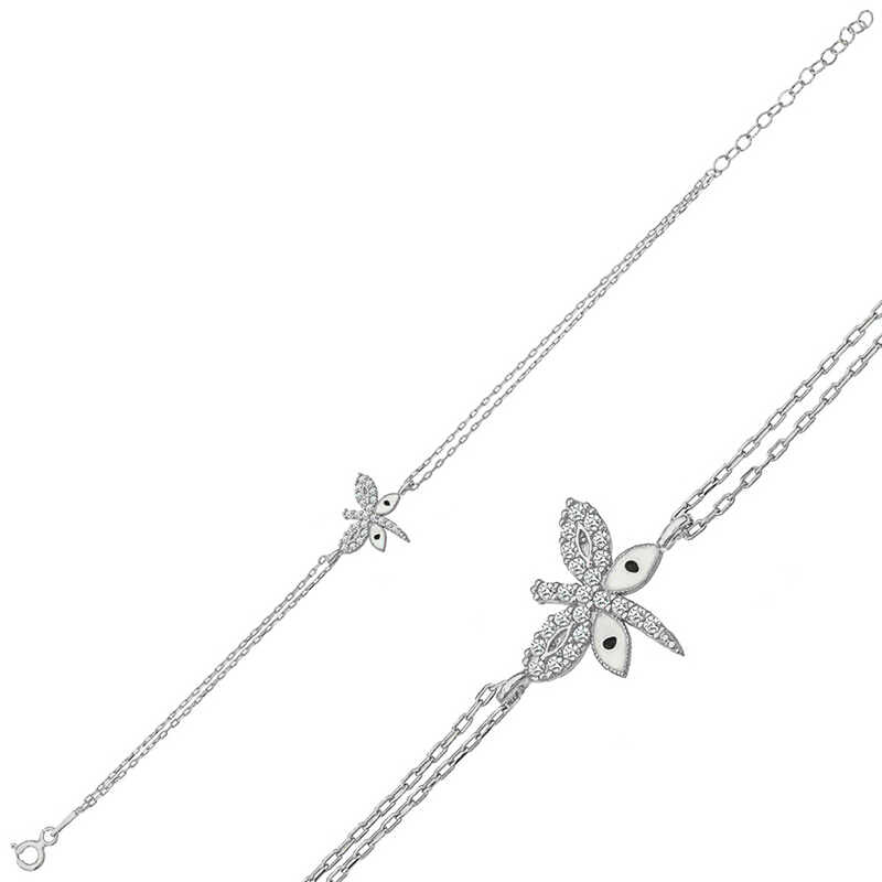 Gümüş Yusufçuk Kadın Bileklik – Hafifliğin Simgesi | 925 Ayar | 1,6 cm 1,3 cm 19 cm 1,7 gr