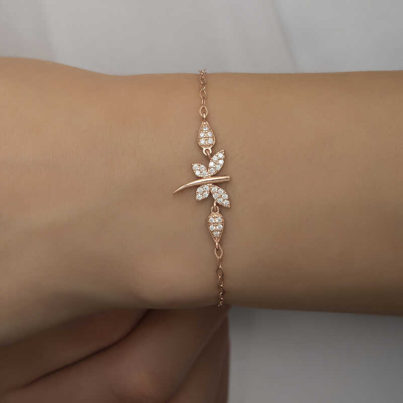 Gümüş Rose Yusufçuk Kadın Bileklik – Hafifliğin Simgesi | 925 Ayar | 1,3 cm 1,4 cm 21 cm 1,8 gr