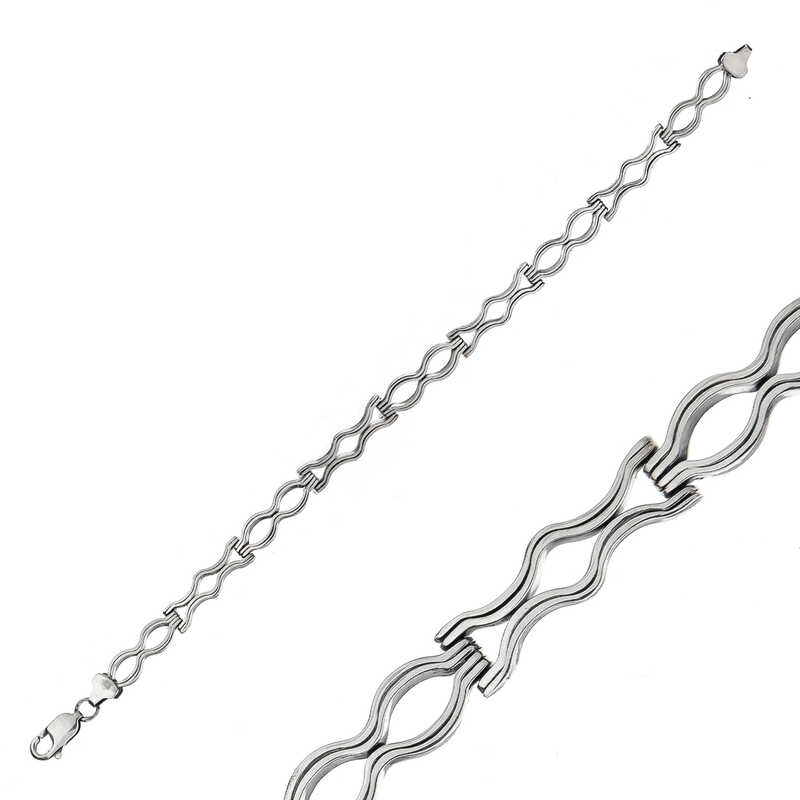 Gümüş Oksitli Erkek Bileklik – Bilekte Işıltı | 925 Ayar | 0,7 cm 20 cm 11,5 gr