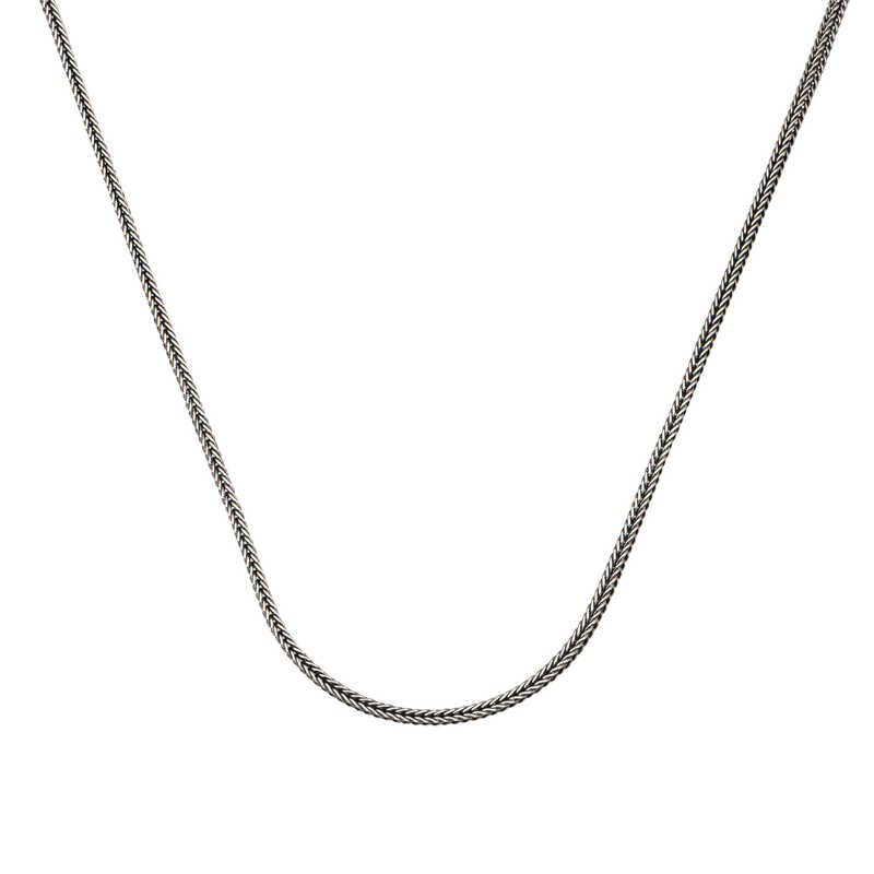 Gümüş 2 mm Tilki Kuyruğu 55 Cm Zincir – Zamansız Temel | 925 Ayar