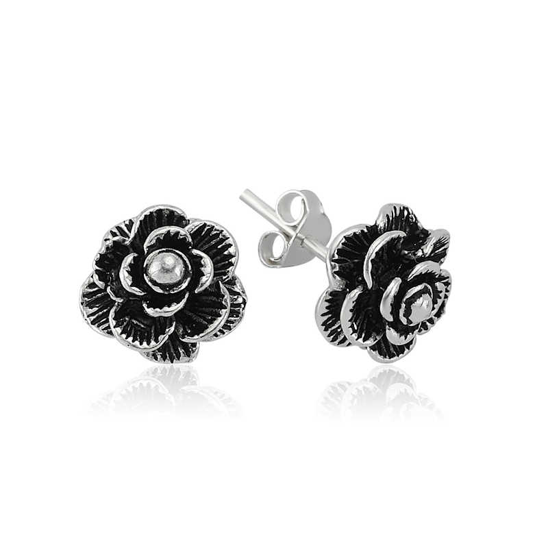 Gümüş Çivili Gül Küpe – Aşkın Çiçeği | 925 Ayar | Model EA0720004