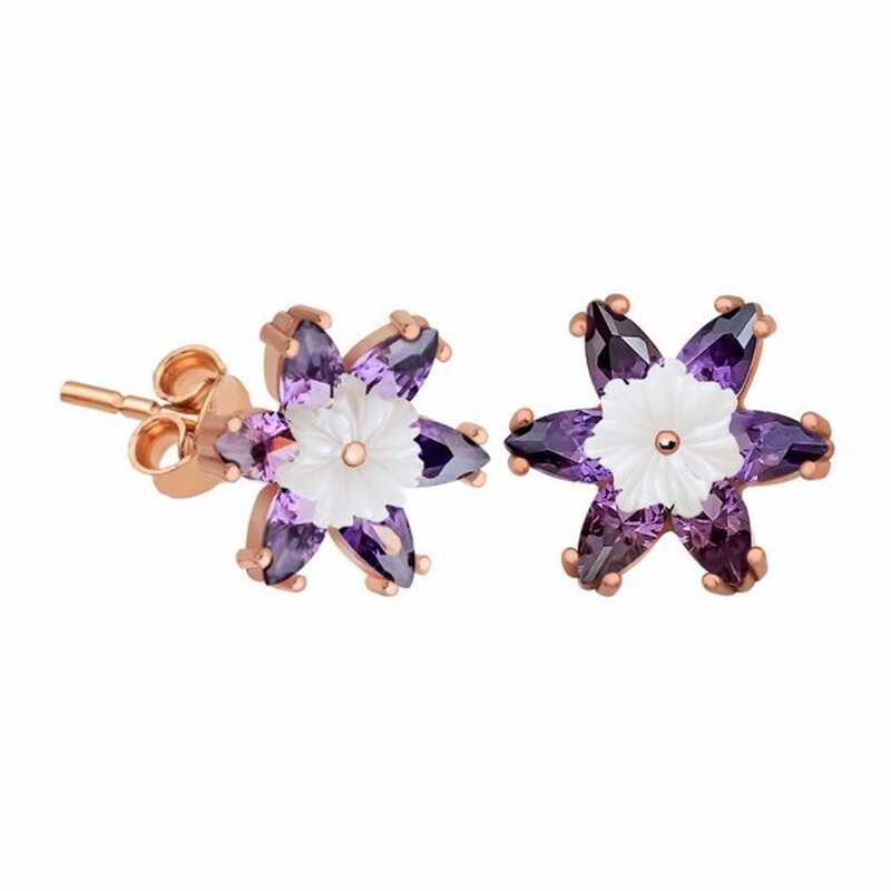 Gümüş Mor Lotus Çiçeği Küpe – Arınmanın Simgesi | 925 Ayar