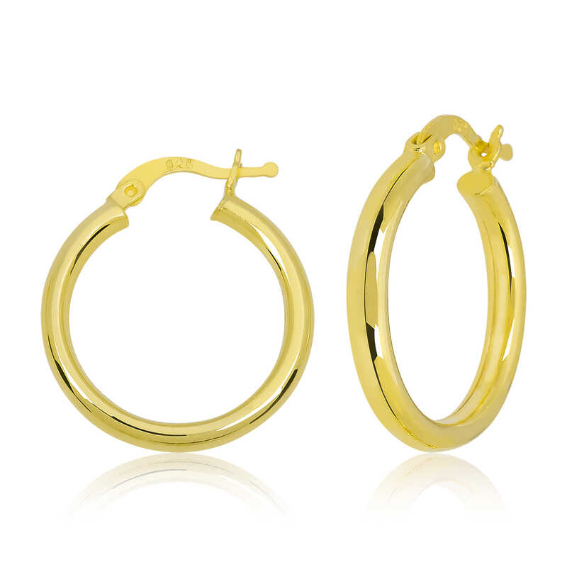Gümüş Gold Halka Kadın Küpe – Bütünlüğün Simgesi | 925 Ayar | 0,3 cm 3 cm 5 gr
