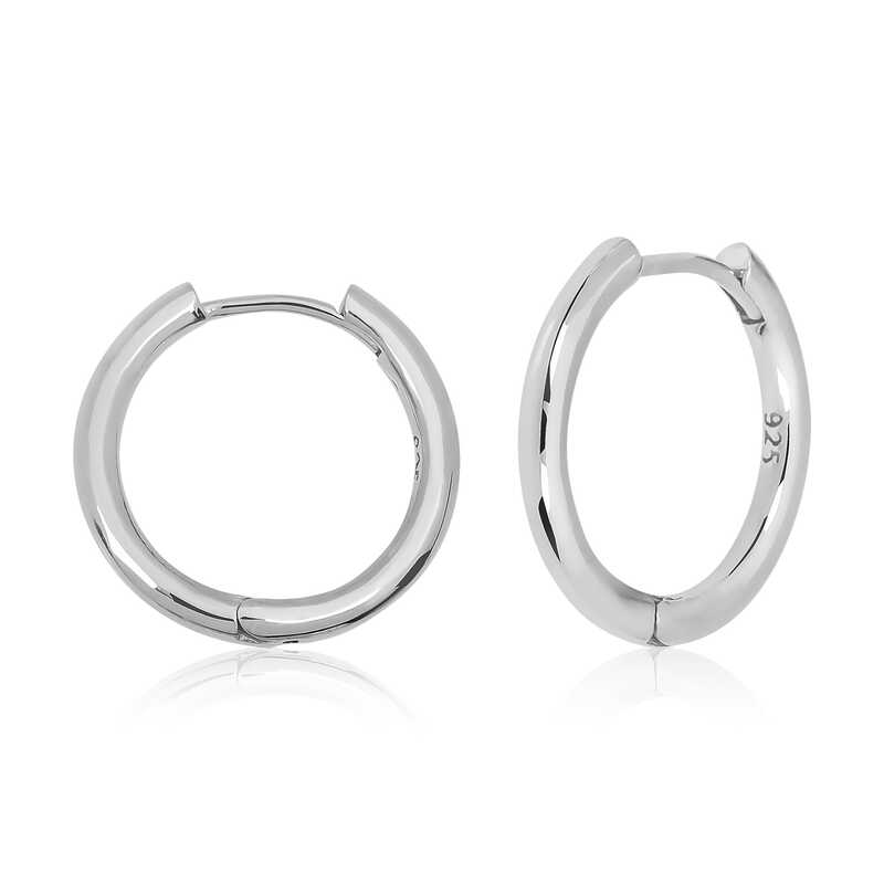 Gümüş Halka Kadın Küpe – Bütünlüğün Simgesi | 925 Ayar | 0,4 cm 1,7 cm 4,1 gr