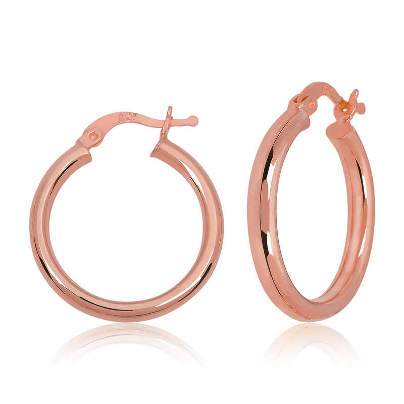 Gümüş Rose Halka Kadın Küpe – Bütünlüğün Simgesi | 925 Ayar | 0,3 cm 2,6 cm 3,3 gr