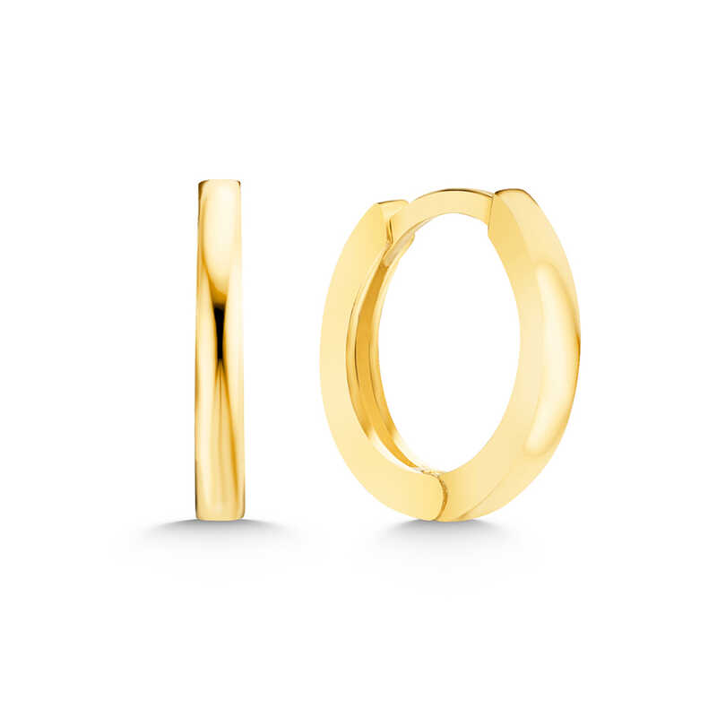 Gümüş Gold Halka Kadın Küpe – Bütünlüğün Simgesi | 925 Ayar | 0,4 cm 1,5 cm 3,5 gr