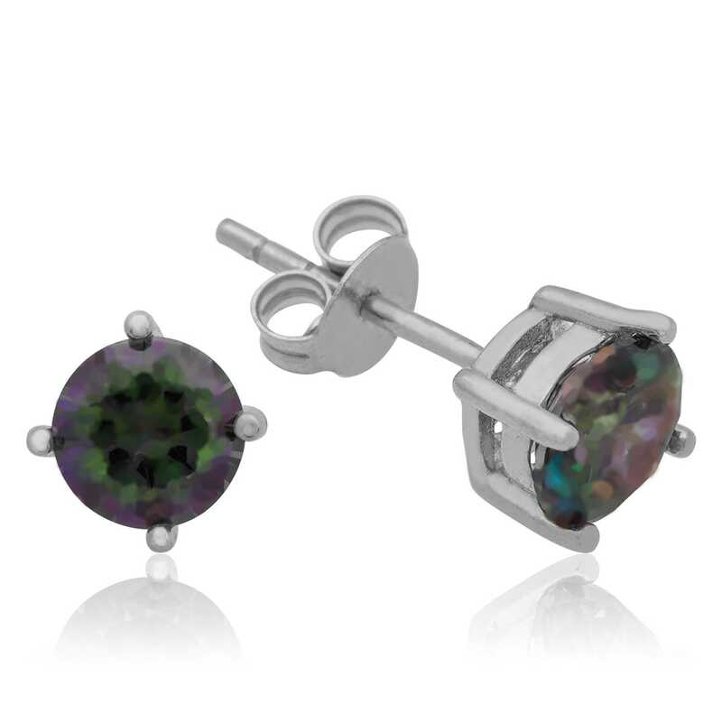 Gümüş 6 mm Mistik Topaz Çivili Küpe – Günlük Şıklık | 925 Ayar