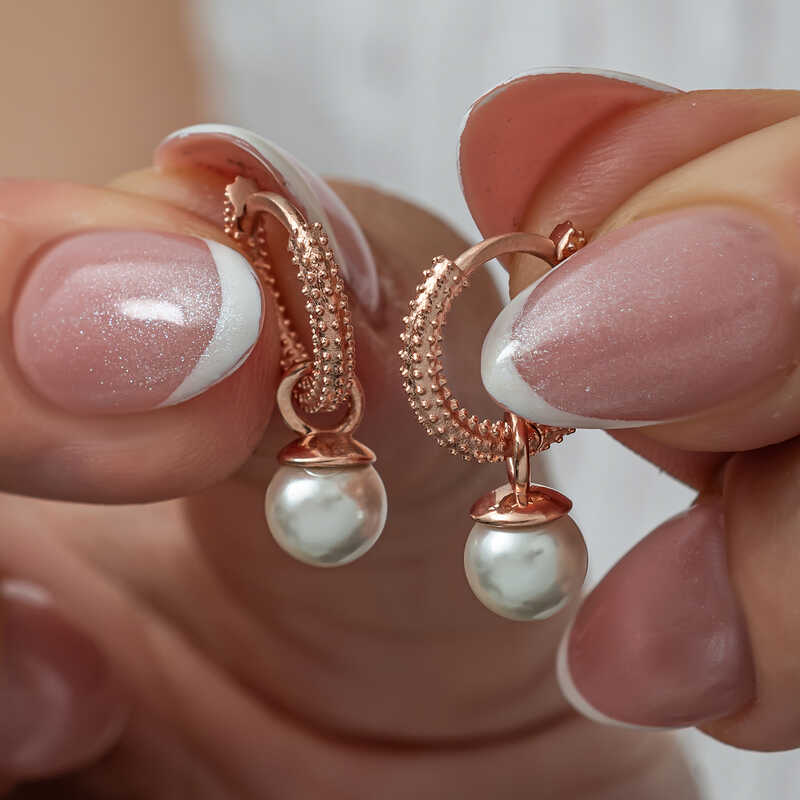 Gümüş Rose İnci Kadın Küpe – Zamansız Zarafet | 925 Ayar