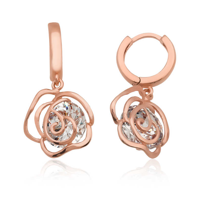 Gümüş Sallantılı Gül Küpe – Aşkın Çiçeği | 925 Ayar | 1,5 cm 1,5 cm 5 gr