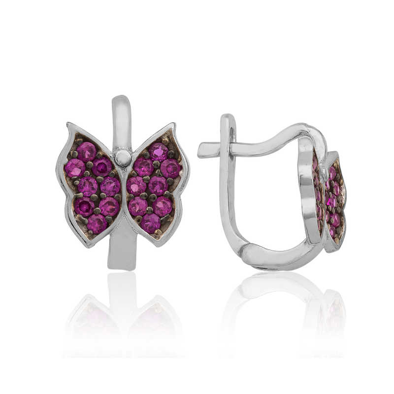 Gümüş Pembe Kelebek Çocuk Küpesi – Değişimin Simgesi | Model EA1160209