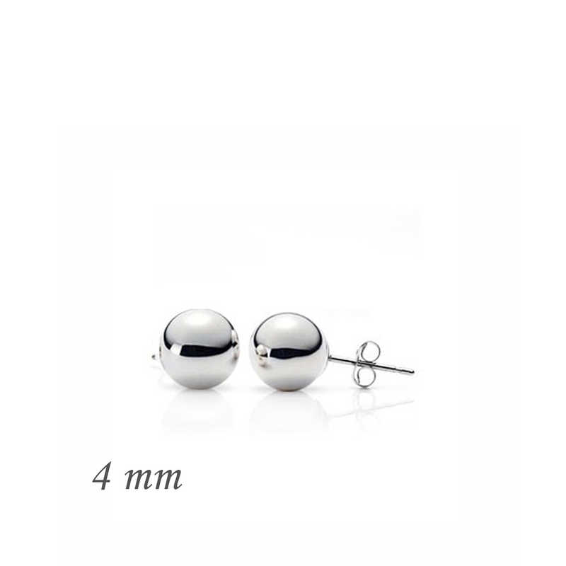 Gümüş Top Küpe - 4 mm – Zarif Dokunuş
