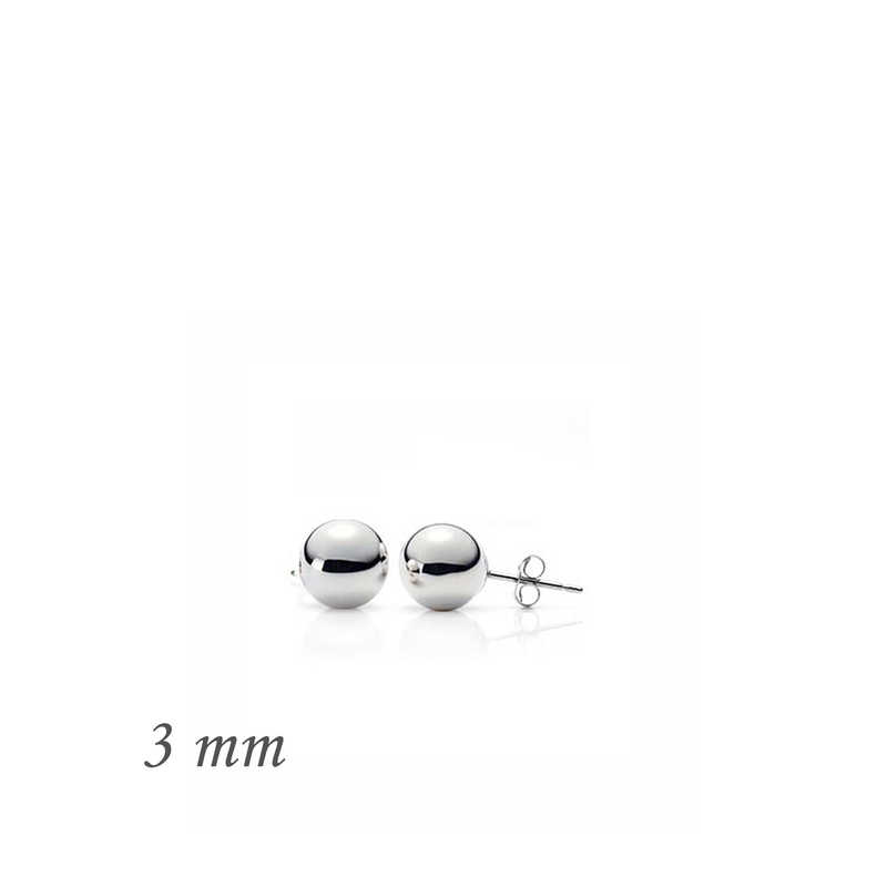 Gümüş Top Küpe - 3 mm – Zarif Dokunuş